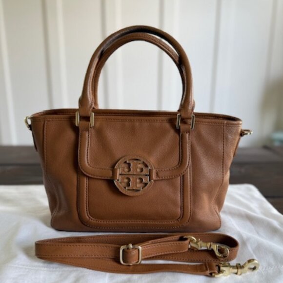 Tory Burch Amanda Mini Satchel Brown Leather Shoulder Bag - Picture 2 of 11